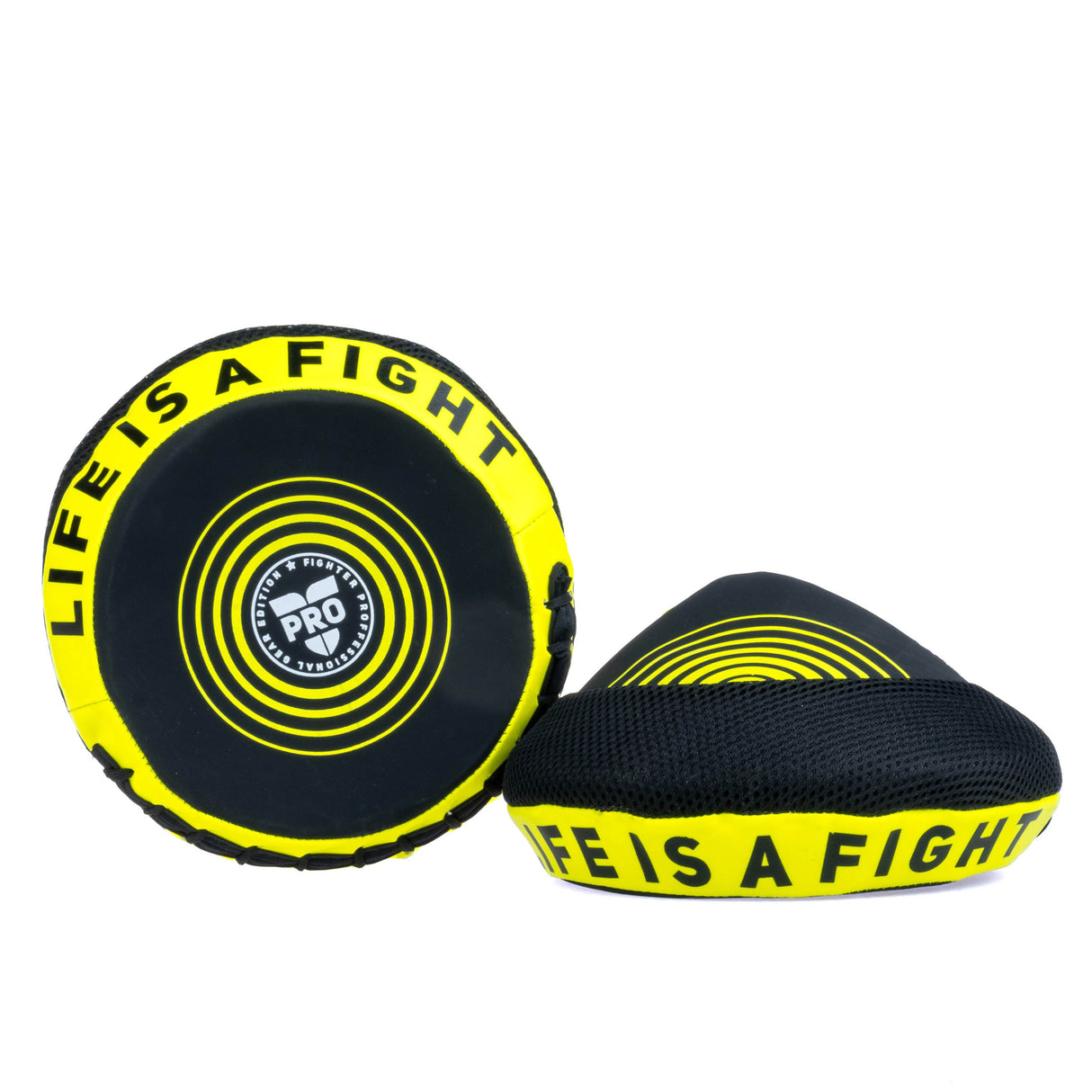 Fighter Round Shield Pro Small - noir/néon, FSMPR-001-NB