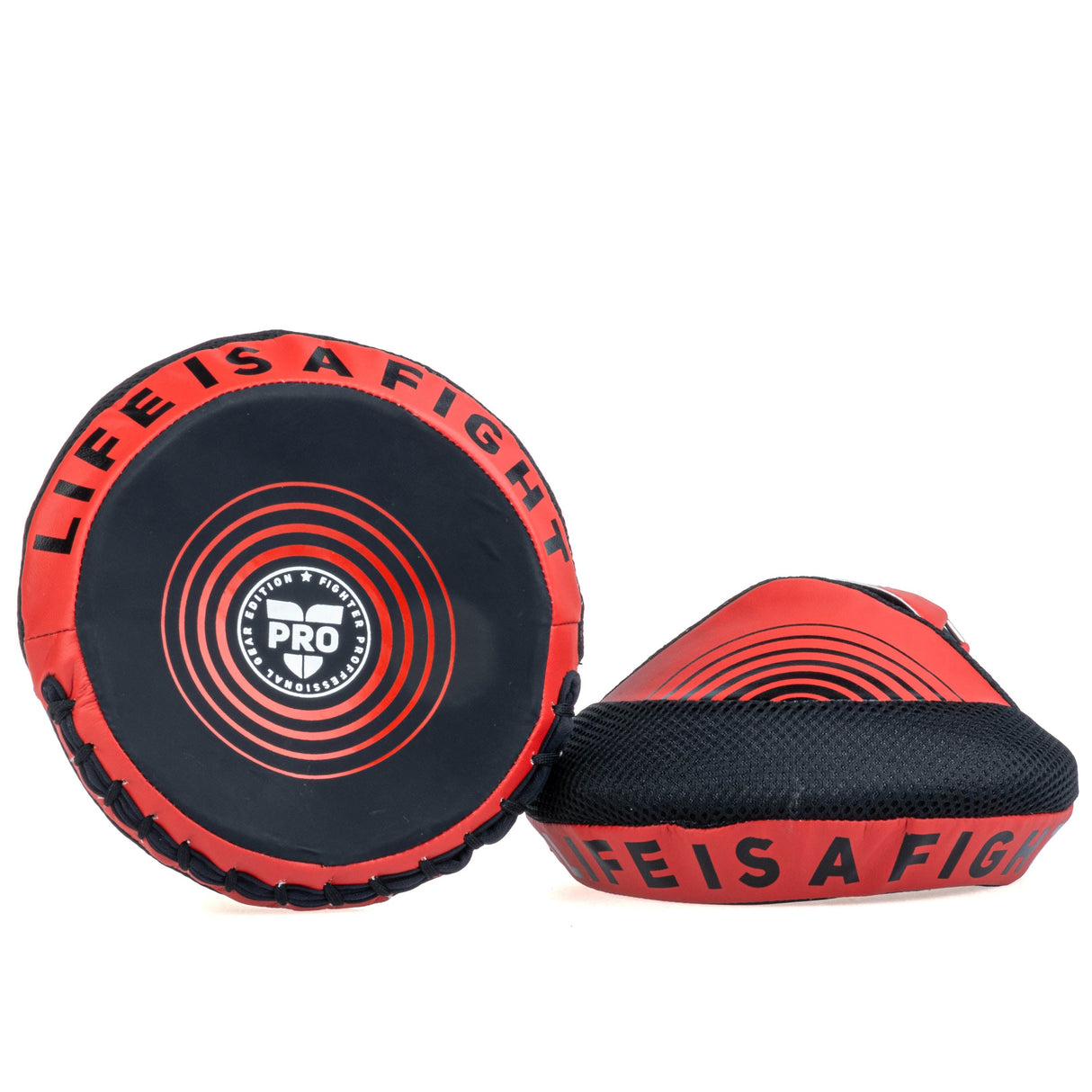 Fighter Round Shield Pro Small - noir/rouge, FSMPR-001-RB