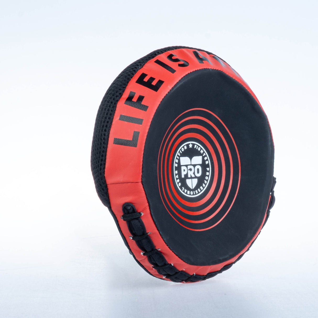 Fighter Round Shield Pro Small - noir/rouge, FSMPR-001-RB
