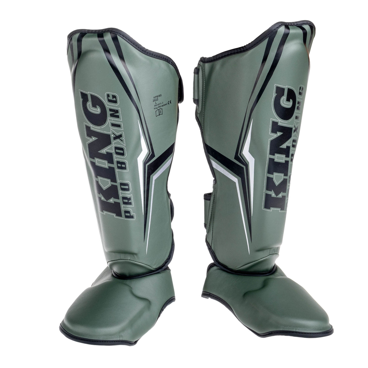 Protège-tibias de boxe King Pro THOR - kaki/argent