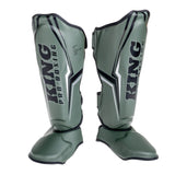 Protège-tibias de boxe King Pro THOR - kaki/argent