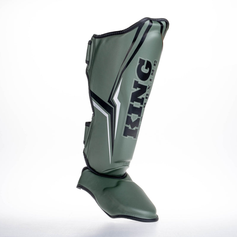 King Pro Boxing Shin Guards THOR - khaki/silver