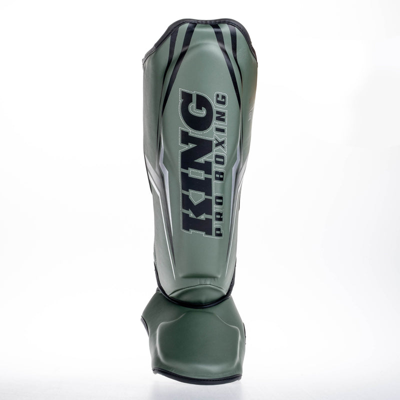 King Pro Boxing Shin Guards THOR - khaki/silver