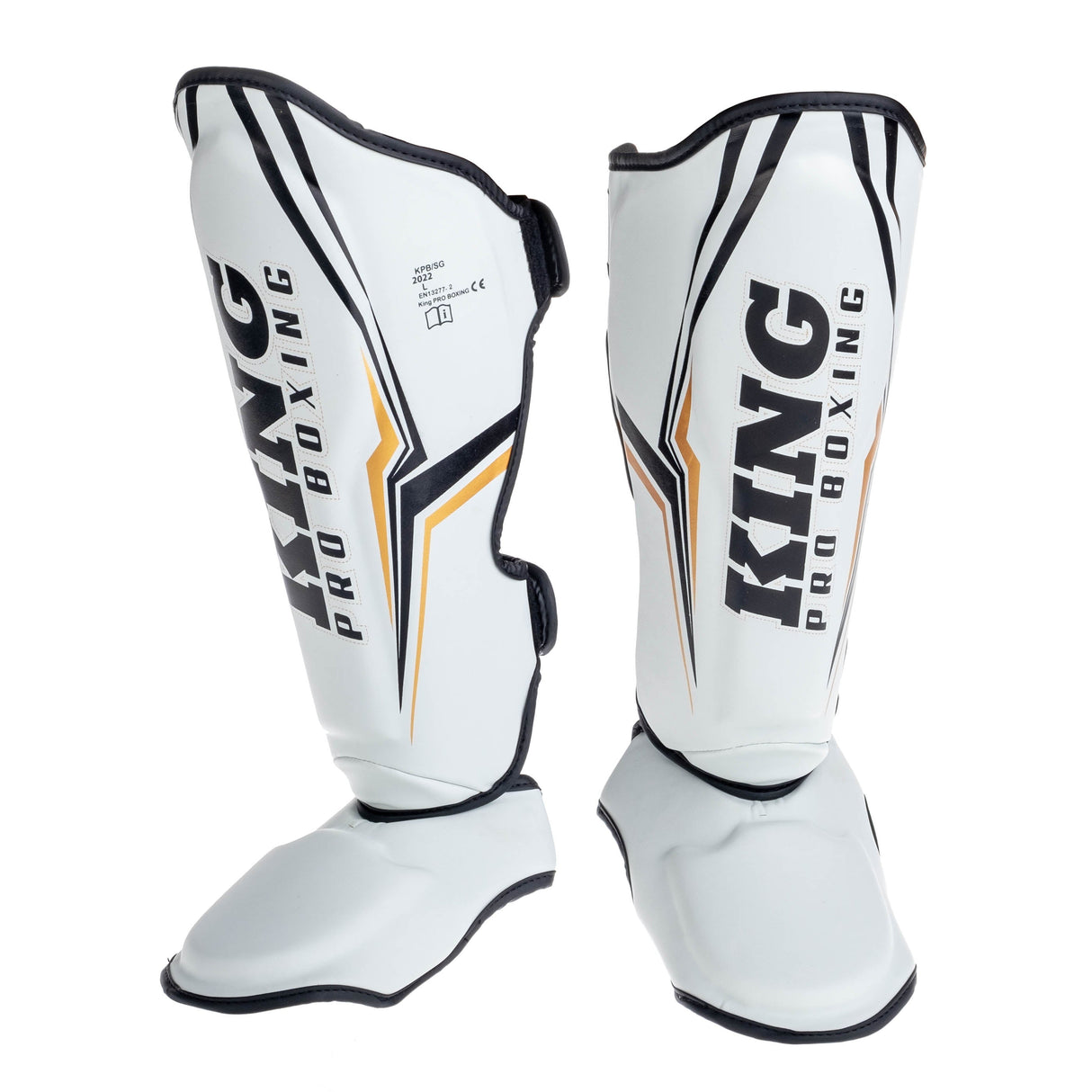 King Pro Protège-tibias de boxe THOR - blanc/or