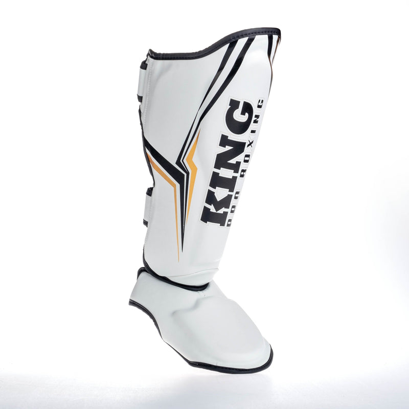 King Pro Boxing Shin Guards THOR - white/gold