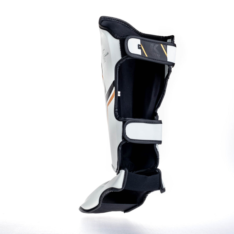 King Pro Boxing Shin Guards THOR - white/gold