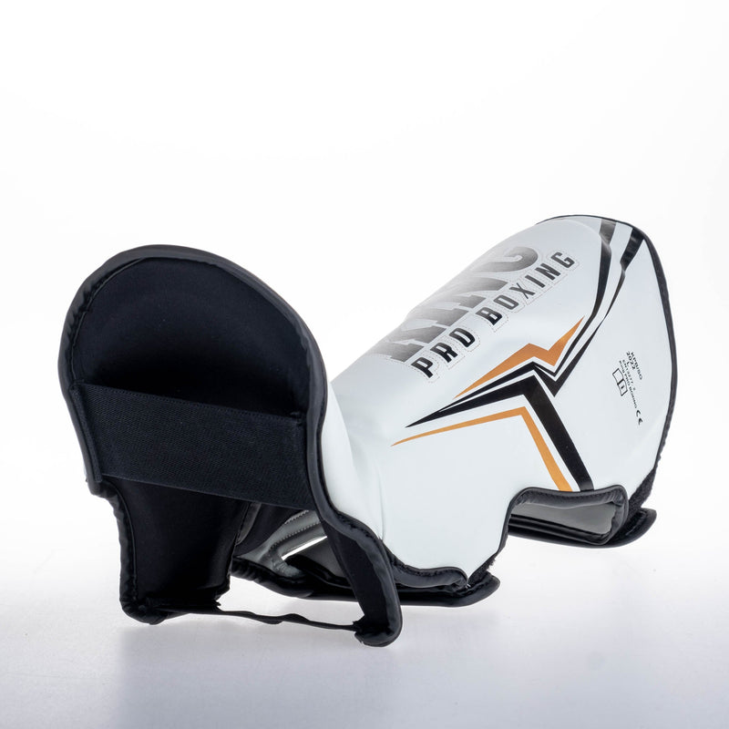 King Pro Boxing Shin Guards THOR - white/gold