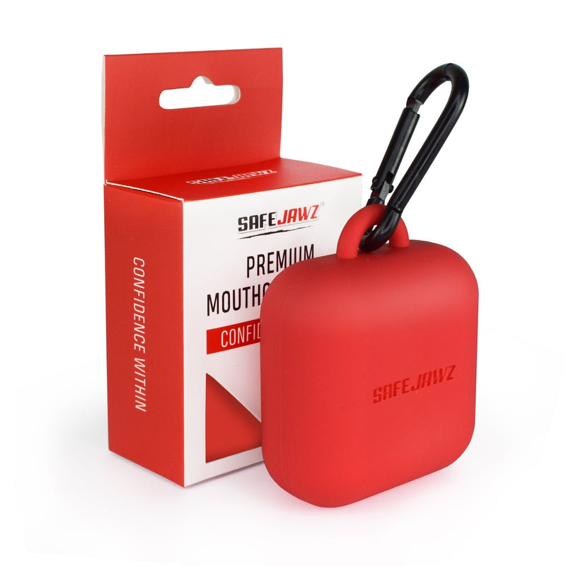 SafeJawz Premium silicone case for mouthguard - red