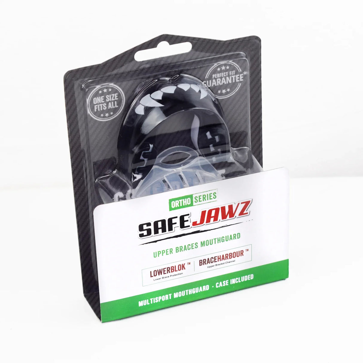 SAFEJAWZ® ORTHO SERIES 'Fangz' Mouthguard for braces - black