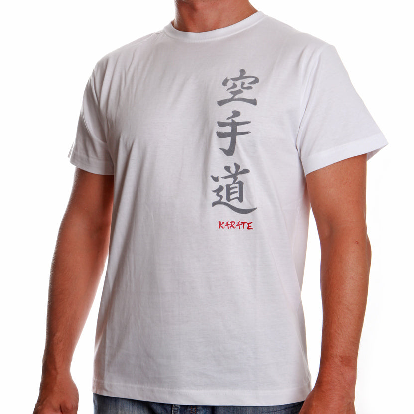 Camiseta de caligrafía Satori - Karate - White, Satt01-1