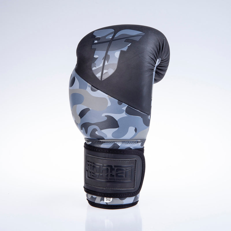 Fighter Boxing Gloves SPLIT- gray camo/black, FBG-001C