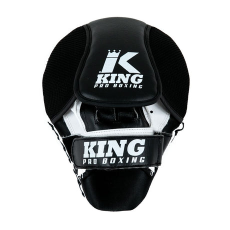 King Pro Boxing Mitts - Black/White, KPB/FM Revo 2
