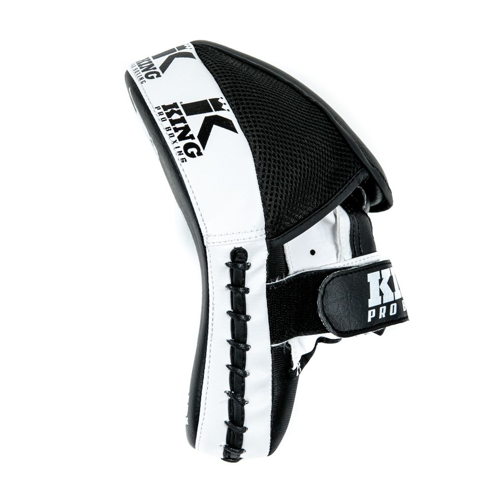 King Pro Boxing Mitts - Black/White, KPB/FM Revo 2