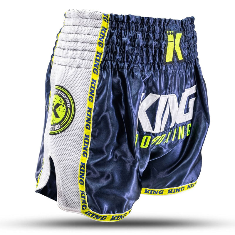 King Shorts Neon 2 - blue/neon yellow, KPB NEON 2-S
