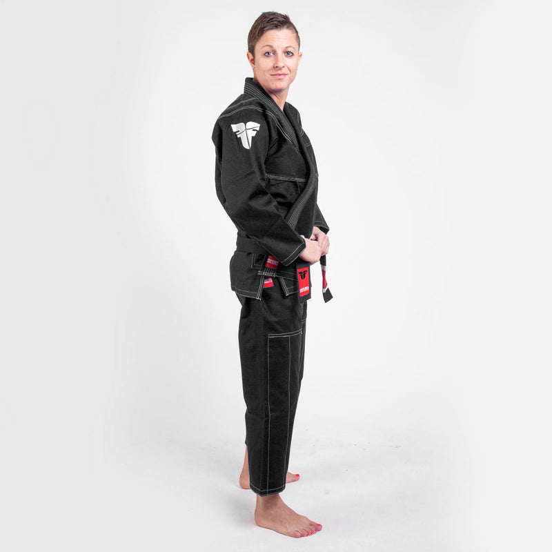 Fighter BJJ Kimono Rice Straw - black, BJJBL-09