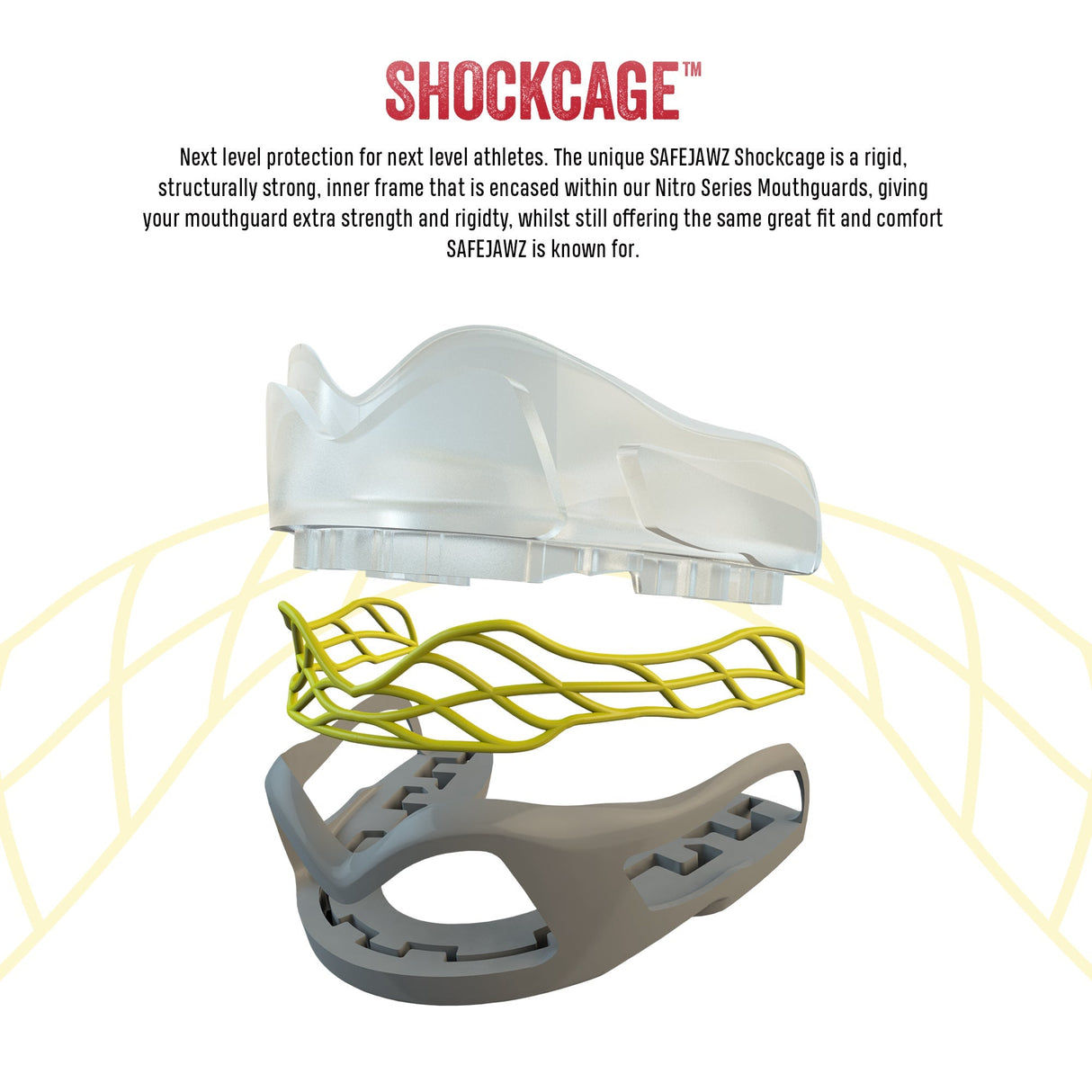 SAFEJAWZ Nitro mouthguard - gray/yellow