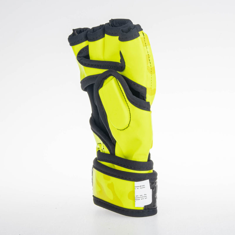 Fighter MMA Gloves Competition - neon yellow camo, FMG-002CNY