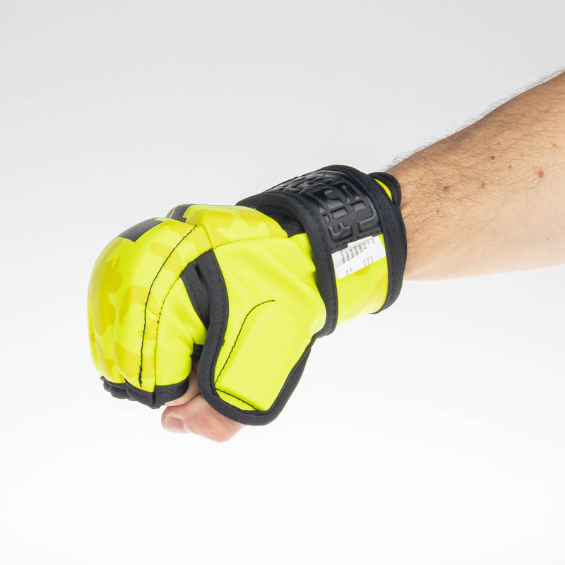 Fighter MMA Gloves Competition - neon yellow camo, FMG-002CNY