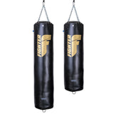 Sac de boxe Fighter professionnel ; 150 cm et 180 cm, diamètre 36 cm - noir/or