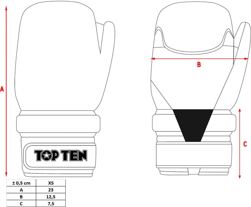 Top Ten Open Gloves ITF KIDS - red