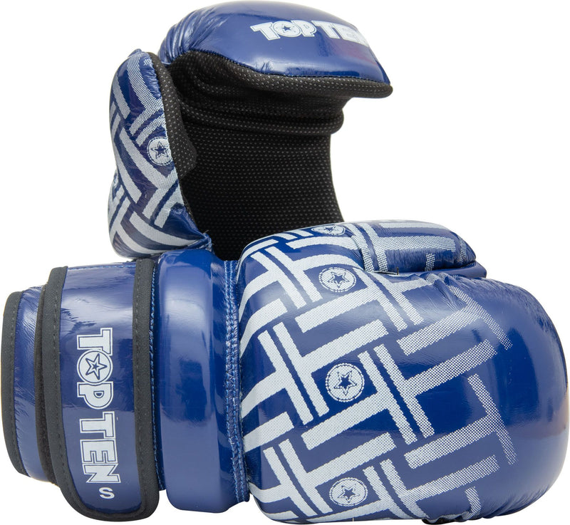 Top Ten Open Gloves "Glossy Block Prism"- blue