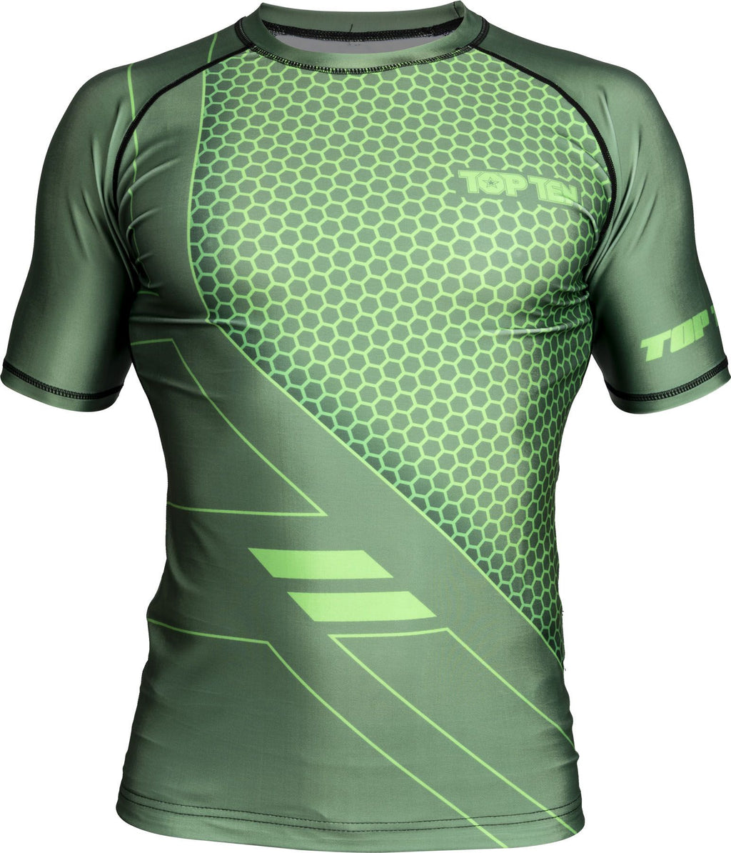 Army Green Rash Guard Top Ten rashguard COMBat - green