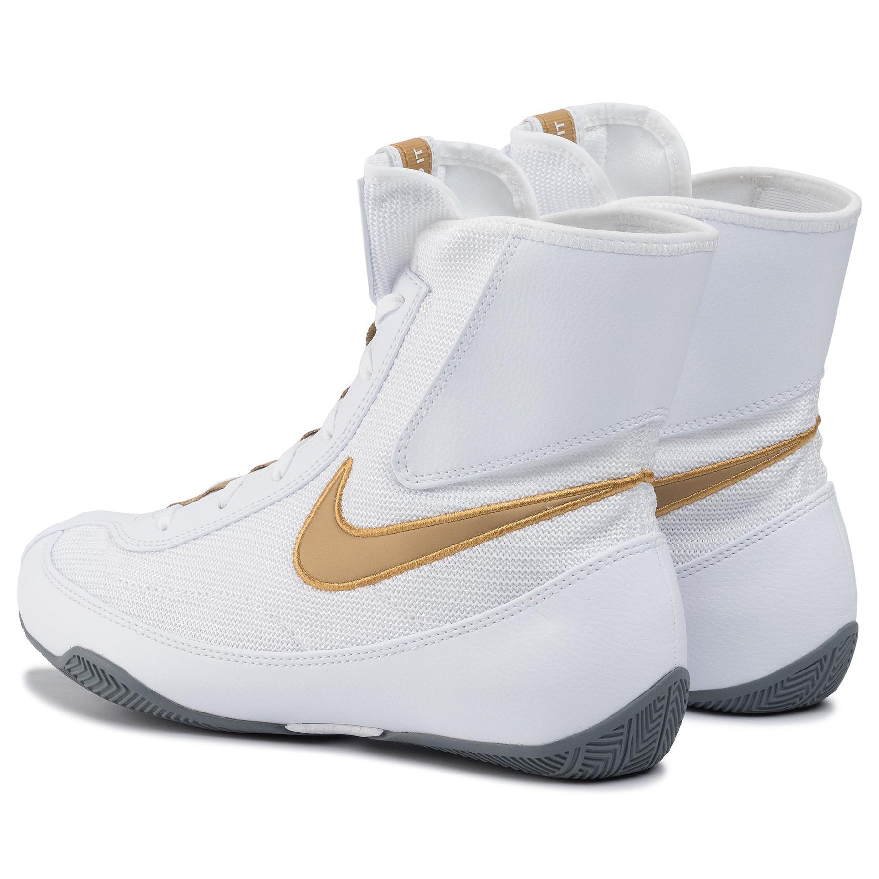 nike wrestling shoes white and gold